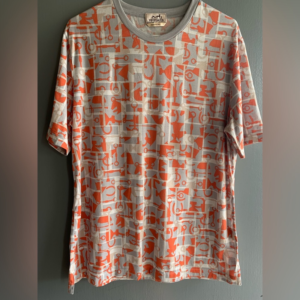 Hermès T-Shirt Cotton Abstract for Men